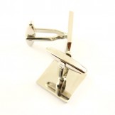 Titanium and Black IP Plated Leaf Square Cufflinks C-583