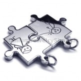 Jigsaw Puzzle Titanium Lovers Pendants-Free Chains 13805