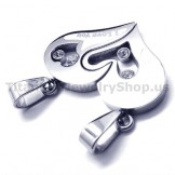 Sweetheart Titanium Lovers Pendants with Diamonds-Free Chains 17493