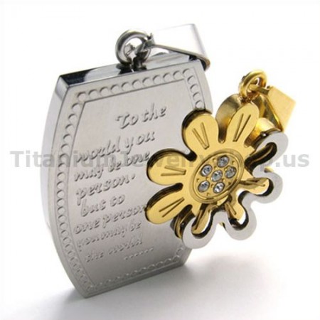 Gloden Titanium Lovers Pendants-Free Chains 19111