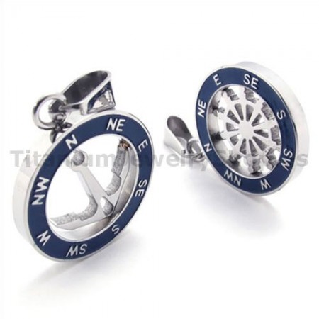 Anchor and Rudder Titanium Lovers Pendants-Free Chains 19368