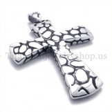 silver scree pattern titanium cross pendant 19592