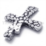 silver scree pattern titanium cross pendant 19592