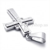 fashion with diamond two layers titanium cross pendant 19627