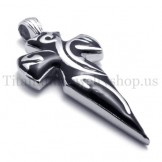 men sword pure black titanium pendant 20025