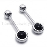 Silver  Magic Stick Titanium Earrings 18531