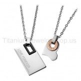 "Love Forever" Titanium Lovers Pendants