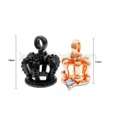 Titanium Rose Gold and Black Royal Crown Lovers Pendants with Free Chians C604