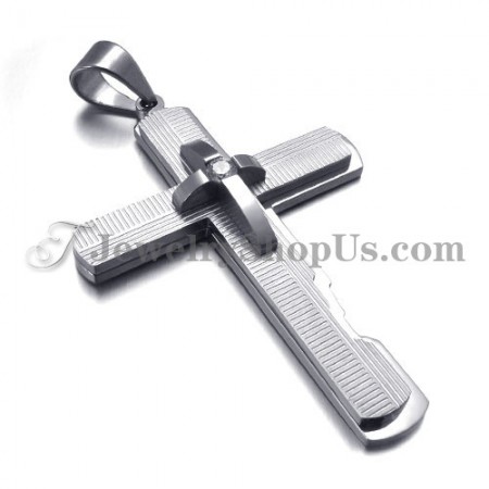 Silver Titanium Cross Pendant