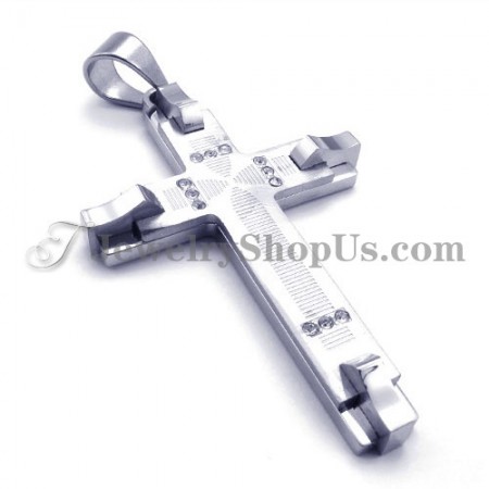 Gorgeous Titanium Cross Rhinestones Pendant