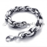 Fashion Black and Silver Titanium Bracelet