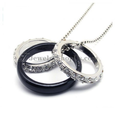 Elegant Alloy Circles Pendant with Rhinestones