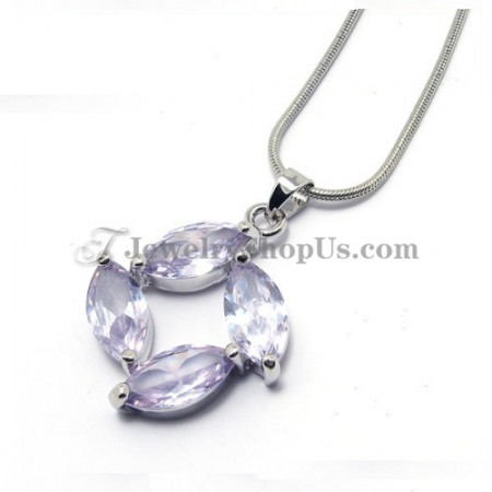 Beautiful Four Leaves Zircons Alloy Pendant