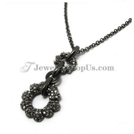 Elegant Flower Alloy Pendant with Rhinestones