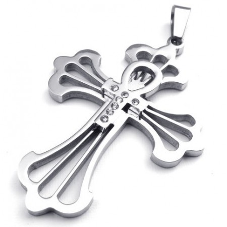 Finely Processed Color Brilliancy Superior Quality Titanium Cross Pendant