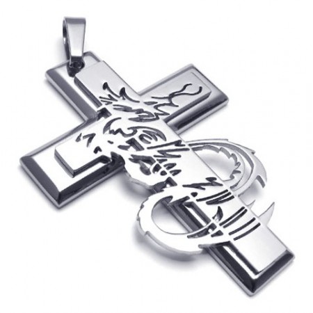 Modern Design Color Brilliancy to Have a Long Story Titanium Cross Pendant