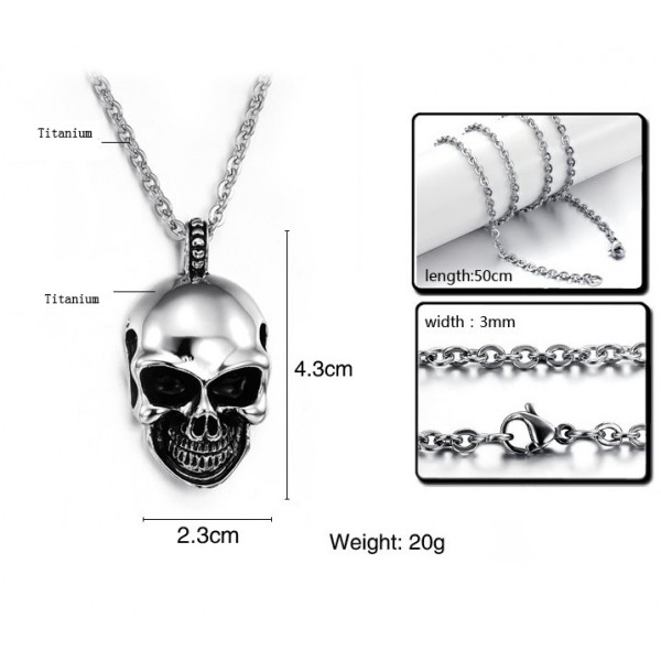 The King of Quantity Skull Titanium Necklace - Titanium Jewelry Shop
