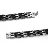 Quality and Quantity Assured Male Titanium Silicone Bracelet 