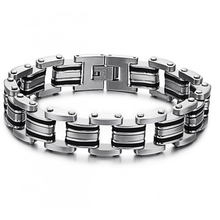 Stable Quality Male Classic Titanium Silicone Bracelet 