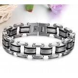 Stable Quality Male Classic Titanium Silicone Bracelet 