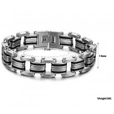 Stable Quality Male Classic Titanium Silicone Bracelet 