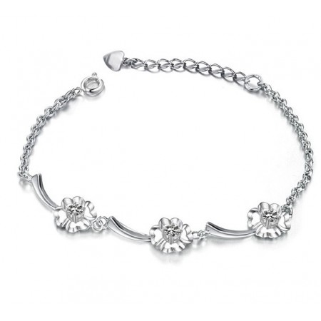 Durable in Use Female Clover Shape Platinum Plating Titanium Bracelet