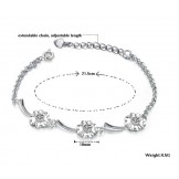 Durable in Use Female Clover Shape Platinum Plating Titanium Bracelet