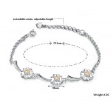 Durable in Use Female Clover Shape Platinum Plating Titanium Bracelet