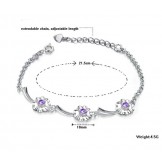 Durable in Use Female Clover Shape Platinum Plating Titanium Bracelet