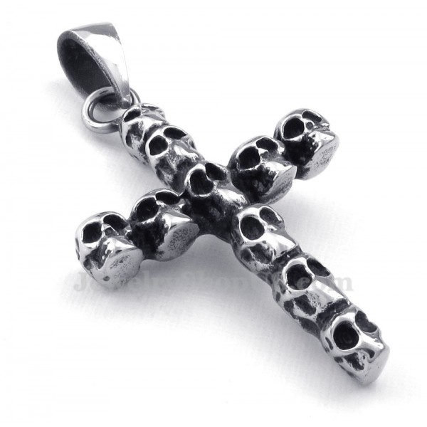 Titanium Skull Cross Pendant Necklace (Free Chain) - Titanium Jewelry Shop