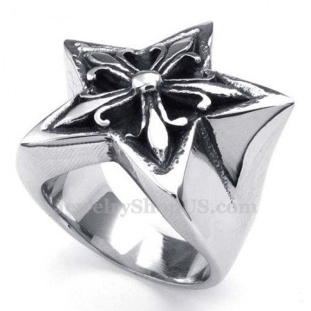 Titanium Five-pointed Star Ring