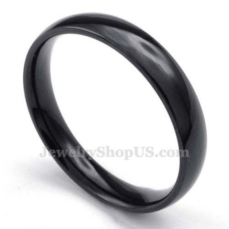 4mm Black Titanium Smooth Ring