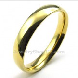 4mm Gold Titanium Round Ring