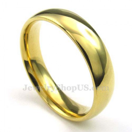 5mm Gold Titanium Round Ring