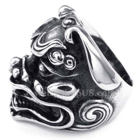 Titanium Lion Head Ring