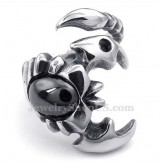 Titanium Scorpion Ring with Black Zircon