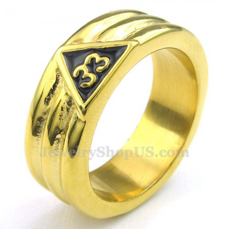 Gold Titanium Masonic Ring