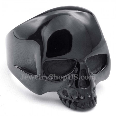 Black Titanium Skull Ring