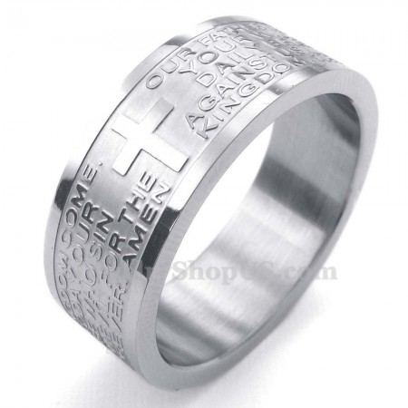 Titanium English Scripture Skull Ring