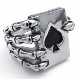 Titanium Skeleton Ghost Hand Spades Poker Finger Ring