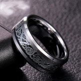 Man Fashion Personality Titanium Rings with Dragon Patterns 