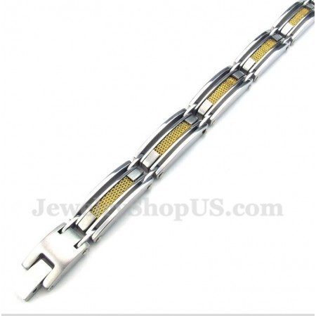 Men's Titanium Gold Cable Bracelet