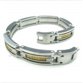 Men's Titanium Gold Cable Bracelet