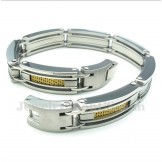 Men's Titanium Gold Cable Bracelet