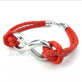 Men's Titanium Infinity Symbol Leather Bracelet