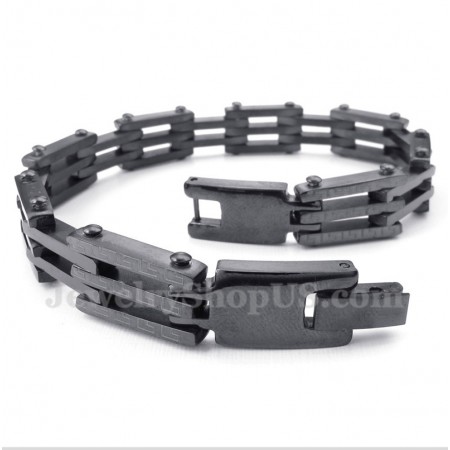 Men's Titanium Greek Meander Pattern Bracelet