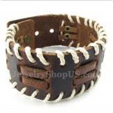 Men's Leather Titanium Bracelet