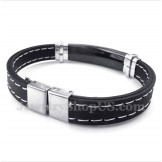 Men's Titanium Bible Verse Rubber Bracelet