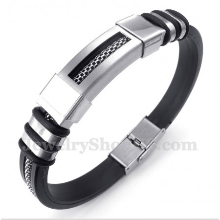 Men's Titanium Rubber Bracelet