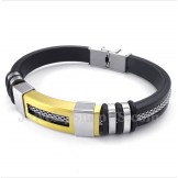 Men's Titanium Rubber Gold Bracelet